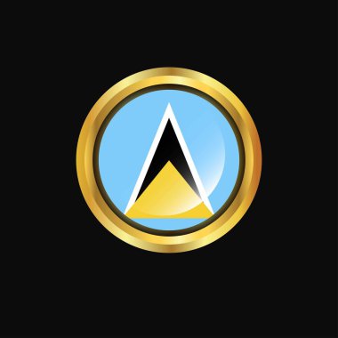 Saint Lucia bayrak altın düğme