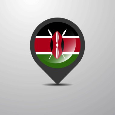 Kenya harita PIN, vektör çizim