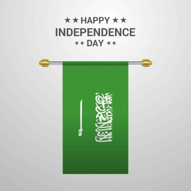 Suudi Arabistan bağımsızlık günü bayrağı arka plan asılı