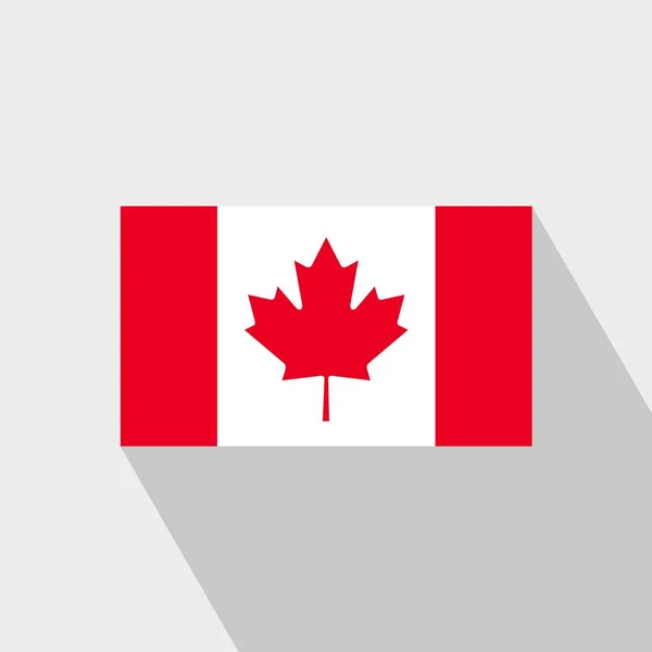 Canada Bandiera Long Shadow Design Vector — Vettoriale Stock
