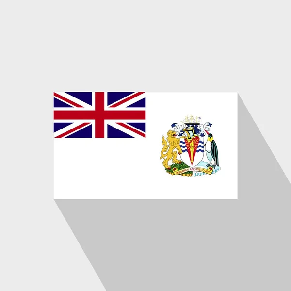 British Antarctic Territory Flag Long Shadow Design Vector — Stock Vector