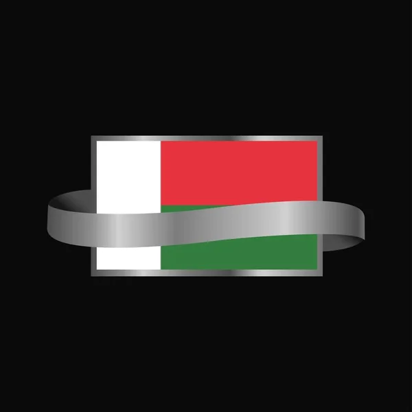 Bandeira Madgascar Design Banner Fita —  Vetores de Stock