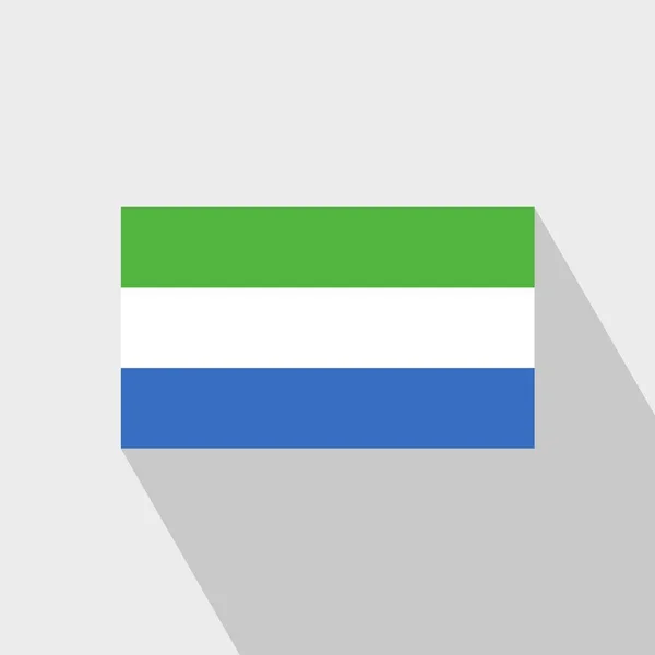 Sierra Leone Flag Langer Schatten Design Vektor — Stockvektor