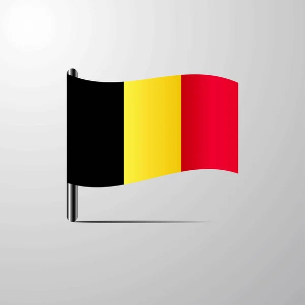 Belgien Schwenkt Glänzende Flagge — Stockvektor