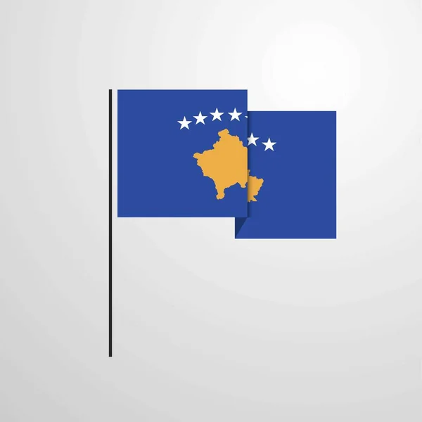 Kosovo Waving Flag Design Vector — Stock Vector