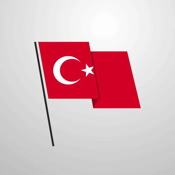 Tyrkiet Flag Ikon Vektor Illustration – Stock-vektor