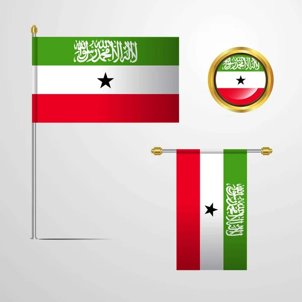 Somaliland Vlag Pictogram Vectorillustratie — Stockvector