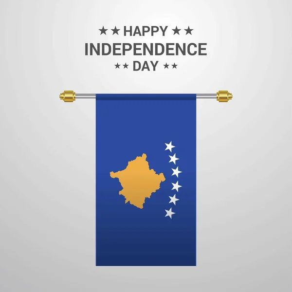 Kosovoer Unabhängigkeitstag Hängende Flagge Hintergrund — Stockvektor