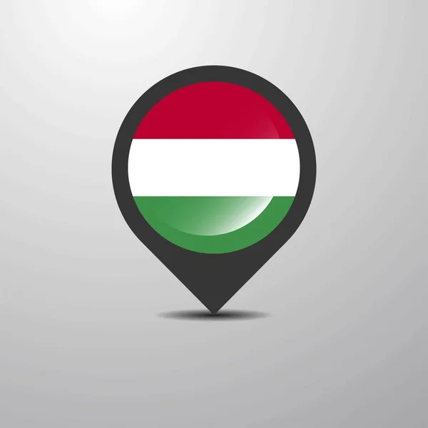 Hongrie Carte Pin Illustration Vectorielle — Image vectorielle