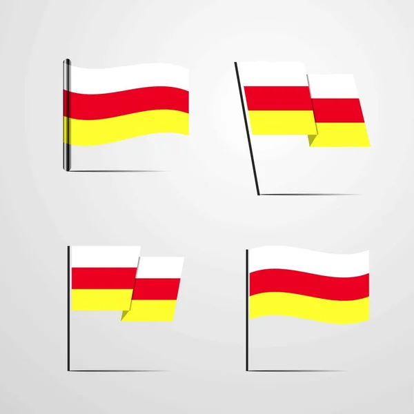 Nordossetien Flaggan Ikonen Vektorillustration — Stock vektor