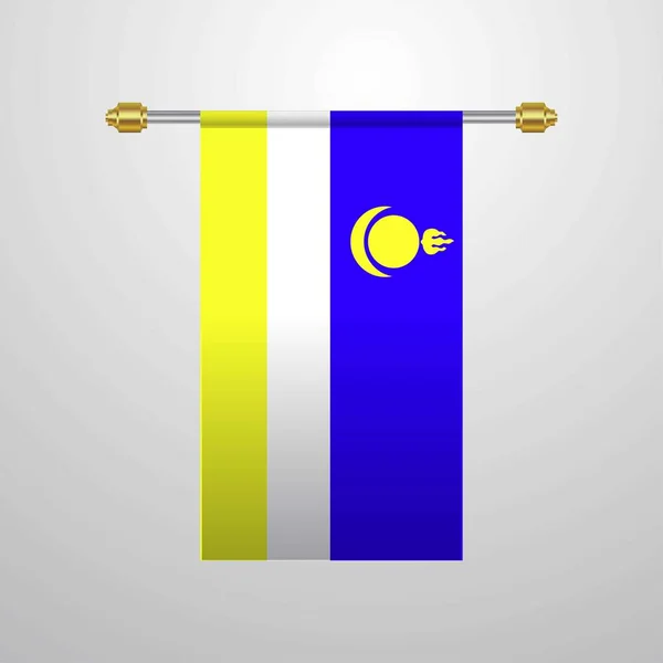 ブリヤート共和国の旗 ベクトル図を掲げ — ストックベクタ