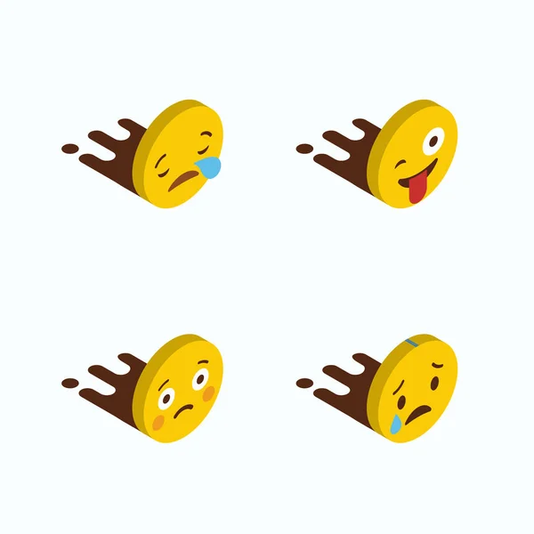 Conjunto Vetor Design Emojis Amarelo — Vetor de Stock