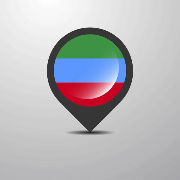 Dagestan Map Pin, vector illustration