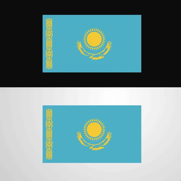 Kazakhstan Conception Bannière Drapeau — Image vectorielle