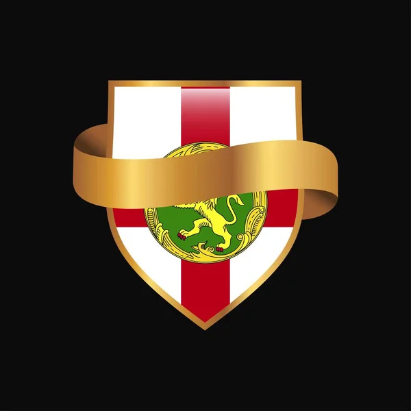 Bandera Alderney Golden Badge Vector Diseño — Vector de stock