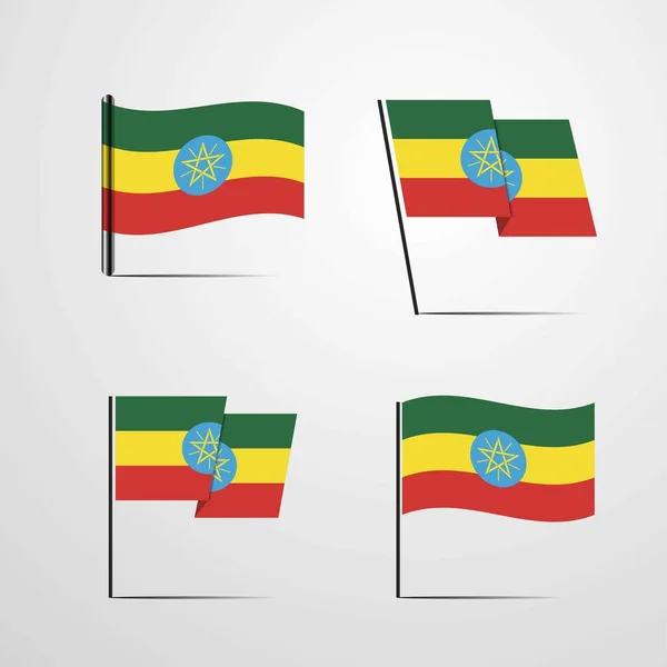 Etiopía Icono Bandera Vector Ilustración — Vector de stock