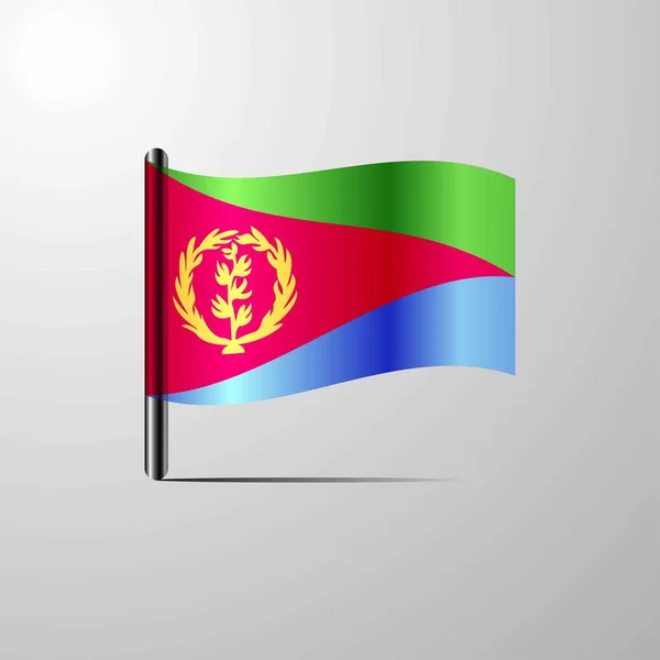 Эритрея Размахивающая Вектором Дизайна Блестящего Флага — стоковый вектор