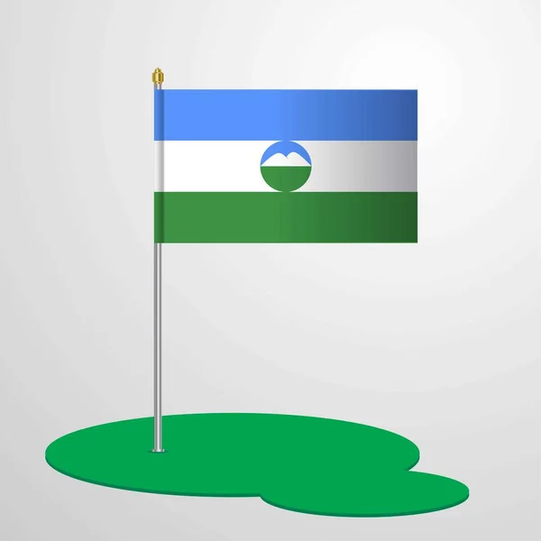 カバルダ バルカル共和国旗ポール — ストックベクタ