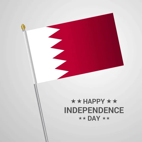 Bahrein Dia Independência Design Tipográfico Com Vetor Bandeira — Vetor de Stock