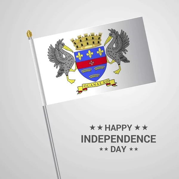 День Святої Barthelemy Незалежності Друкарські Дизайн Векторний Прапор — стоковий вектор