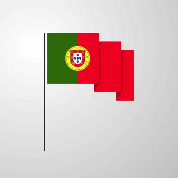 Portugal Waving Flag Creative Background — Stock Vector