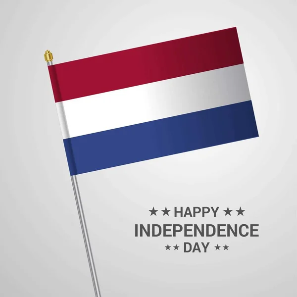 Dia Independência Holanda Design Tipográfico Com Vetor Bandeira —  Vetores de Stock