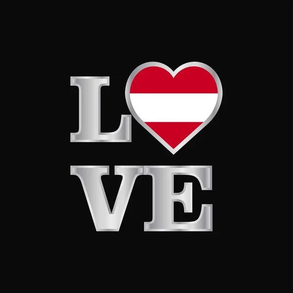 Tipografia Amor Áustria Bandeira Design Vetor Letras Bonitas —  Vetores de Stock