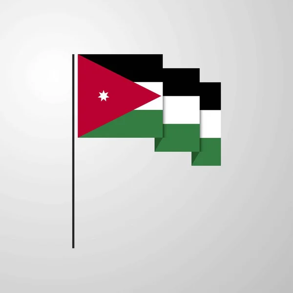 Jordan Schwenken Fahne Kreativen Hintergrund — Stockvektor