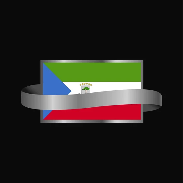 Bandera Guinea Ecuatorial Diseño Banner Cinta — Vector de stock