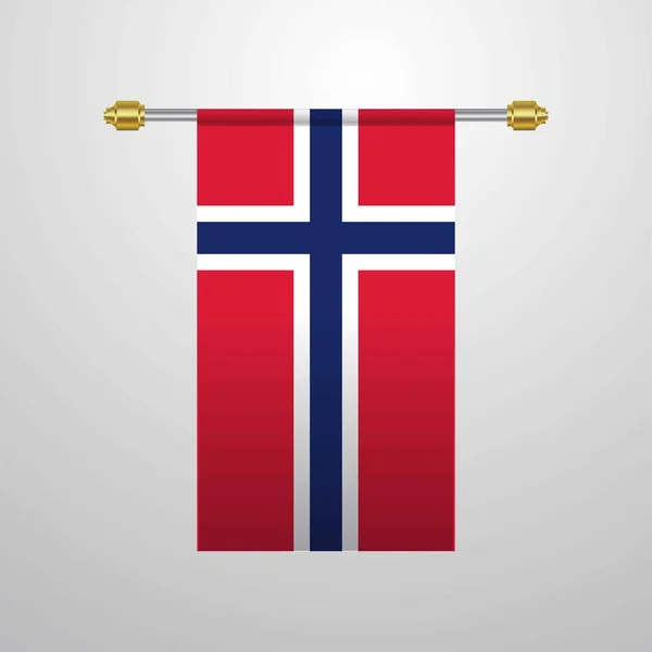 ノルウェーの旗 ベクトル図を掲げ — ストックベクタ