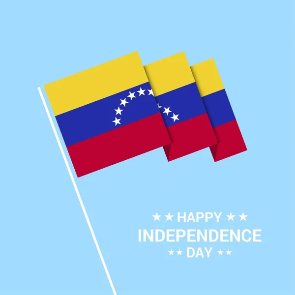 Venezuela Día Independencia Diseño Tipográfico Con Vector Bandera — Archivo Imágenes Vectoriales