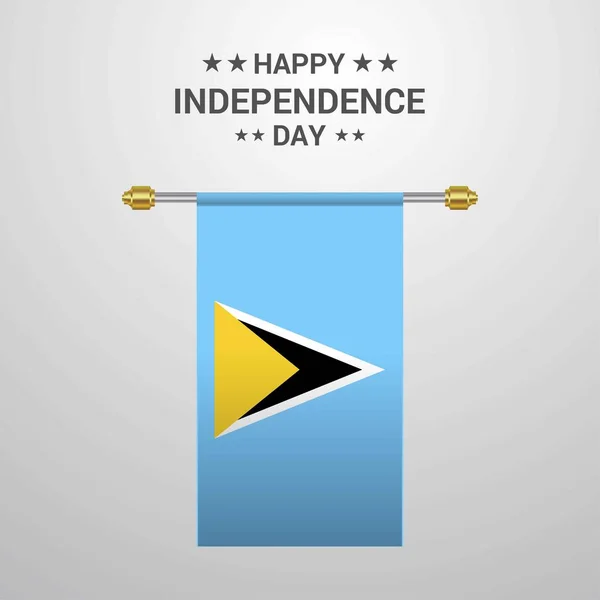 Сент Люсія День Незалежності Прапор Фоні Повішення — стоковий вектор
