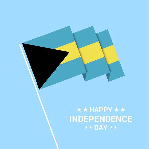 Bahamas Día Independencia Diseño Tipográfico Con Vector Bandera — Archivo Imágenes Vectoriales