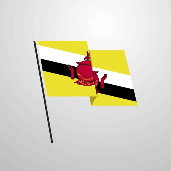 Brunei Bandeira Ícone Vetor Ilustração — Vetor de Stock