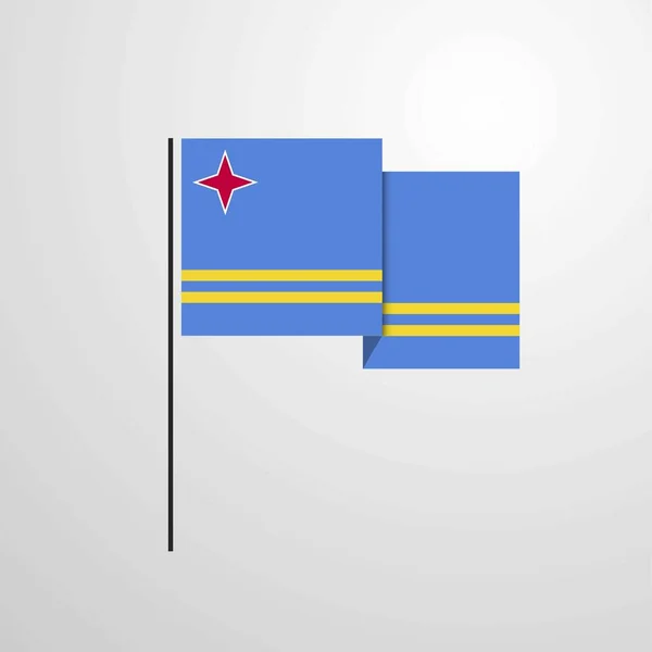 Aruba Ondeando Vector Diseño Bandera — Archivo Imágenes Vectoriales