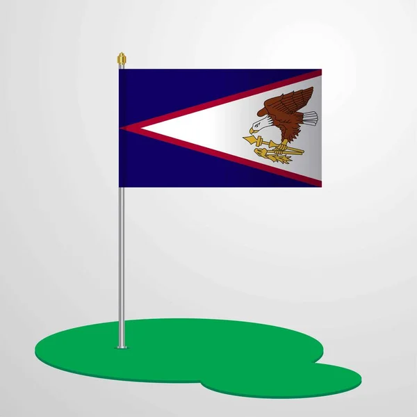 Amerikanska Samoa Flaggstång — Stock vektor