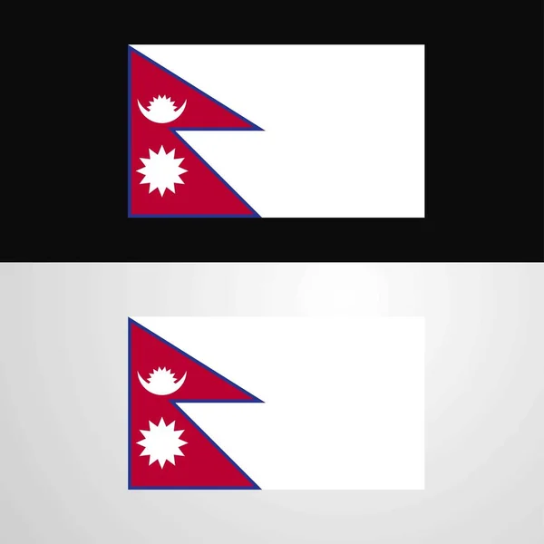 Návrh Nápisu Vlajka Nepálu — Stockový vektor