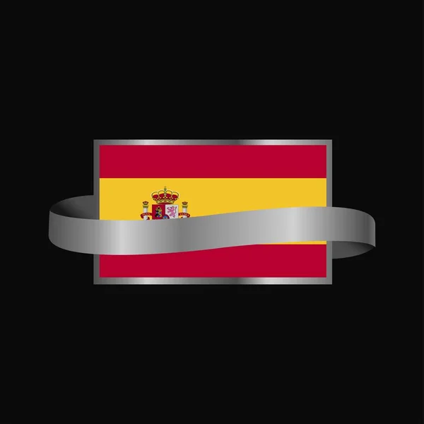 Spanien Flagga Ribbon Banner Design — Stock vektor