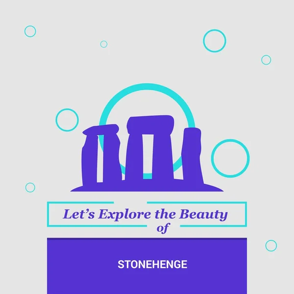 Explorons Beauté Stonehenge Wiltshire Angleterre — Image vectorielle