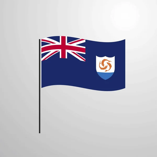 Anguilla Acenando Bandeira Ilustração Vetorial — Vetor de Stock