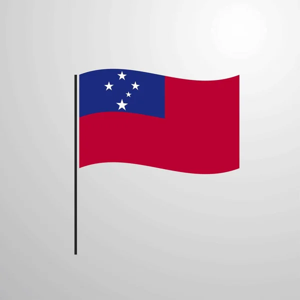 Σαμόα Κουνώντας Σημαία Εικονογράφηση Διάνυσμα — Διανυσματικό Αρχείο