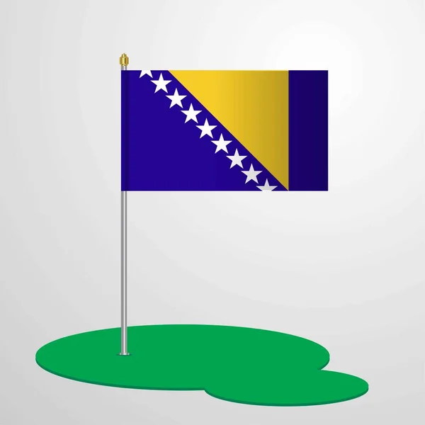 Bosnia Herzegovina Flag Pole — Stock Vector
