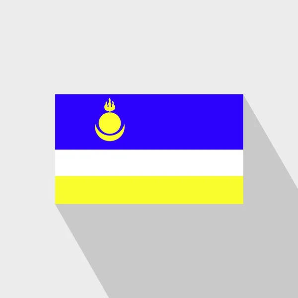 Buryatia Bandera Larga Sombra Diseño Vector — Vector de stock