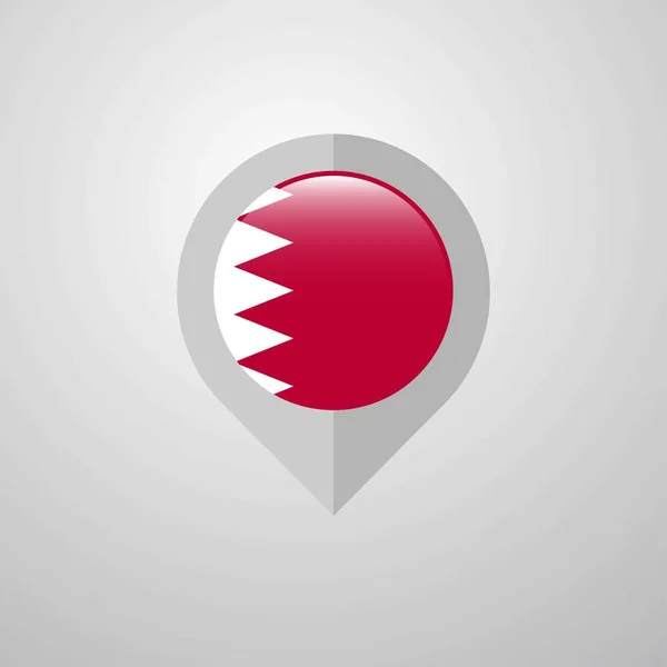 Mappa Indicatore Navigazione Con Vettore Progettazione Bandiera Bahrain — Vettoriale Stock