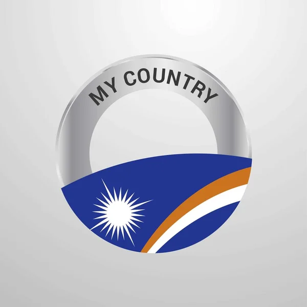 Insigne Drapeau Des Îles Marshall Mon Pays — Image vectorielle