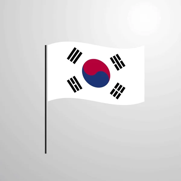 Corée Sud Agitant Drapeau — Image vectorielle