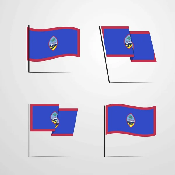 Guam Vlag Pictogram Vectorillustratie — Stockvector