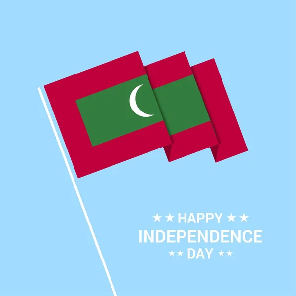 Maldives Jour Indépendance Conception Typographique Avec Vecteur Drapeau — Image vectorielle
