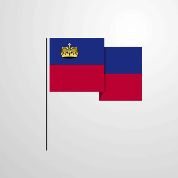 Liechtenstein Acenando Com Bandeira Vetor Design — Vetor de Stock