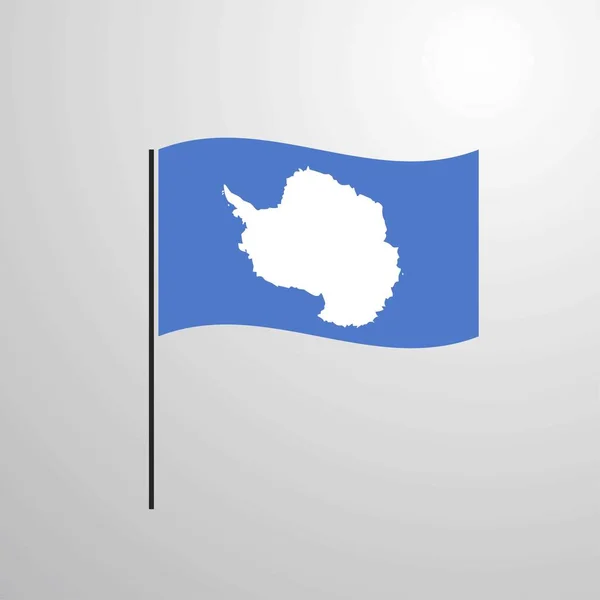 Antarktis Viftar Flagga Vektorillustration — Stock vektor
